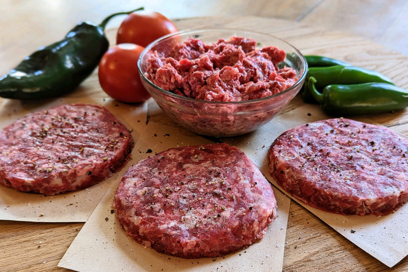 Ostrich with Duck Fat Burgers (4) 1/4lb patties per pack